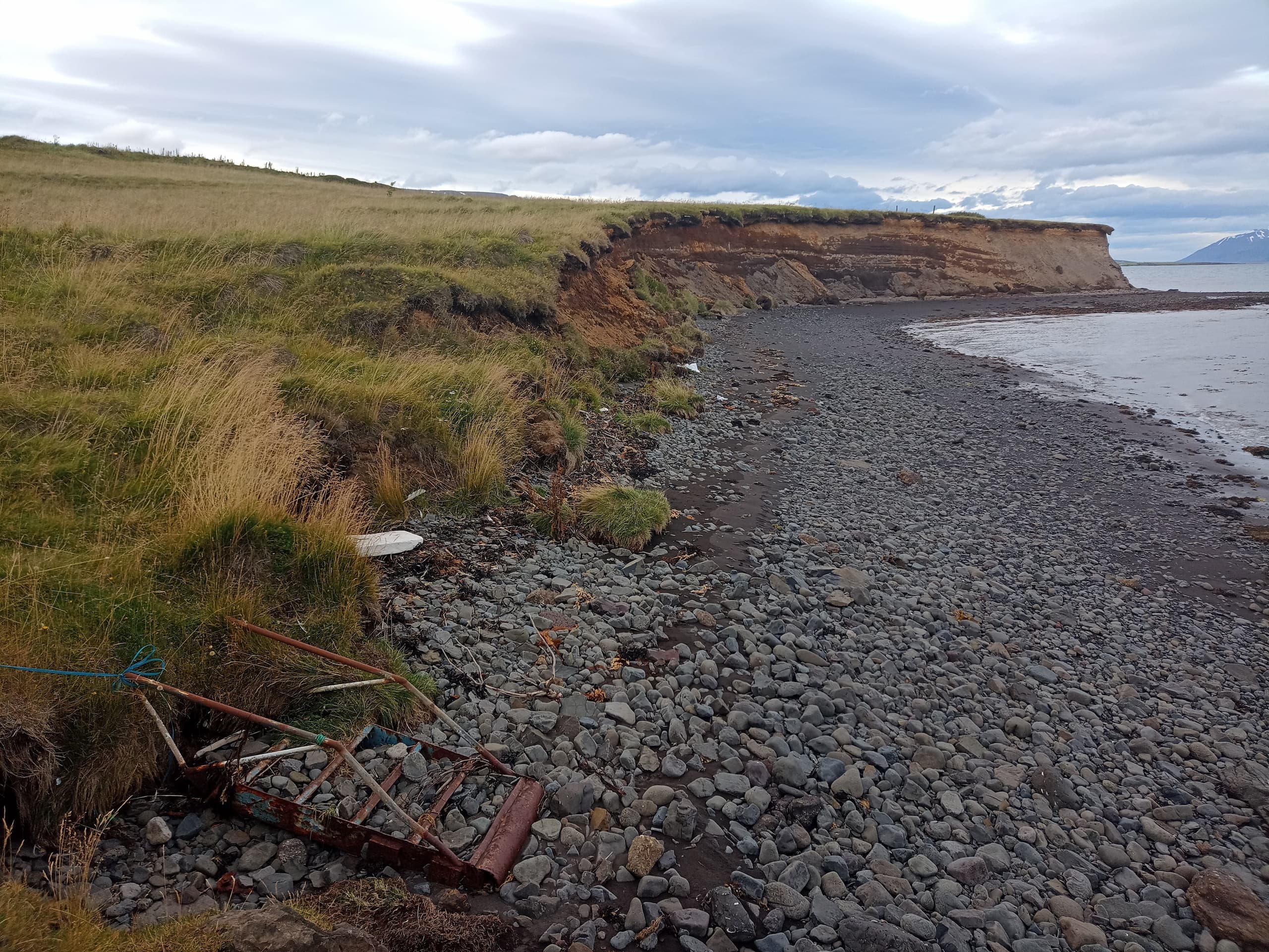 A rocky beach in Akureyri.