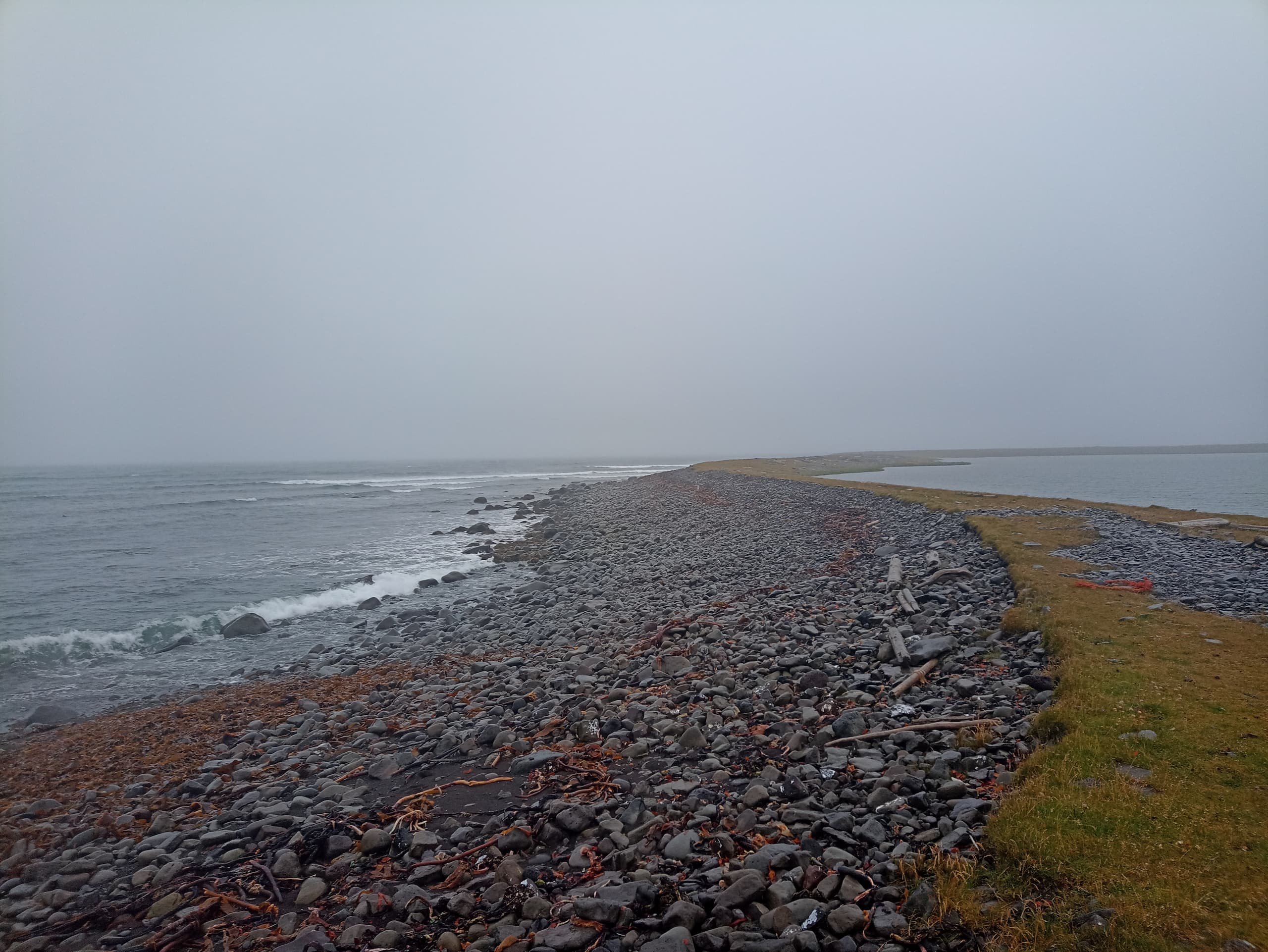 A rocky beach in Húsavík.